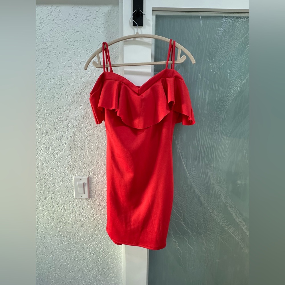 Elegant Red Off-Shoulder Dress